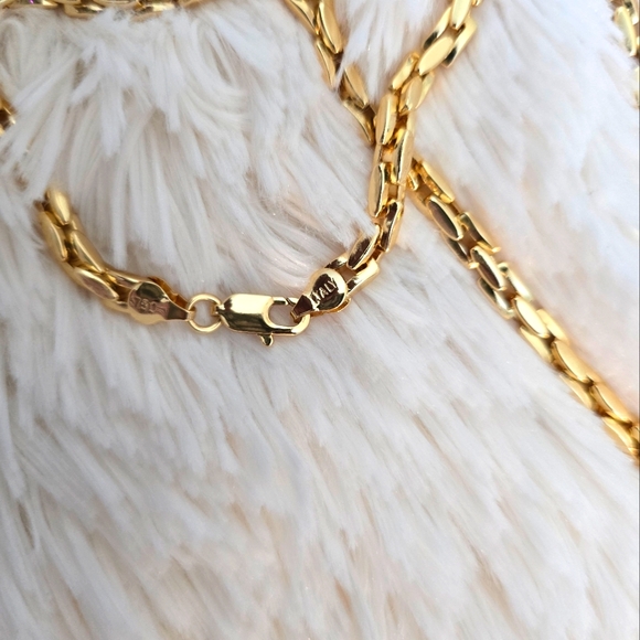 Reworked Gold/Black Prada Logo Necklace 11 1/2" - Picture 8 of 10